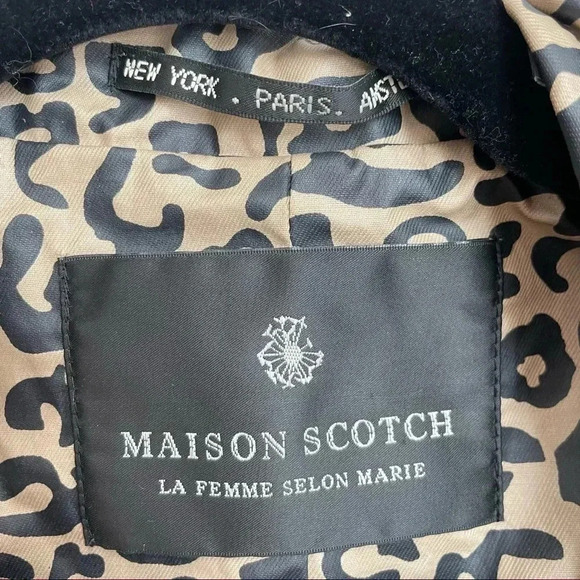 Maison Scotch Leopard Print Jacket Hood - Picture 5 of 6